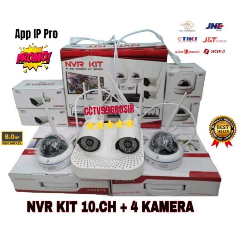 NEW Paket 8ch NVR Kit Cctv Wireless 8MP Camera in 2 Out 2 Ipcam [terbaik][terlaris]