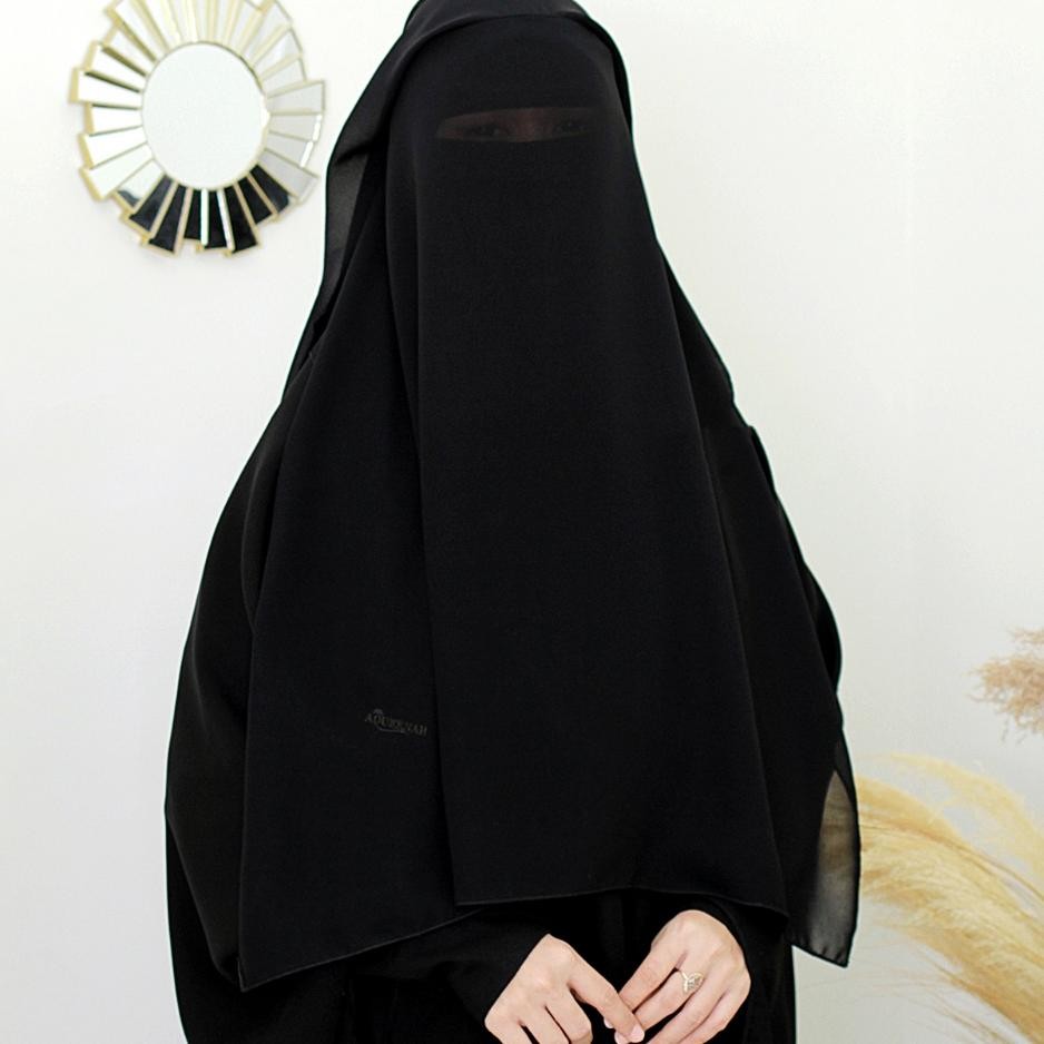 Aqueenah Puh Qowariro Cadar Burqa Yaman Sifon Jetbla