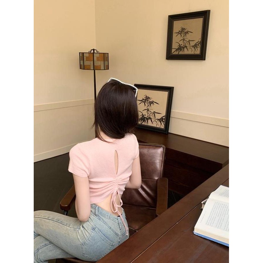 [PREMIUM]Berynette 0330 Crew Neck Slim Fit Cropped Stretchy T-Shirt (ALL SIZE) crop top bodysuit crt