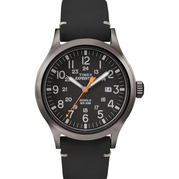 timex TW4B01900, Mens Expedition Leather Indiglo Watch Scout Date