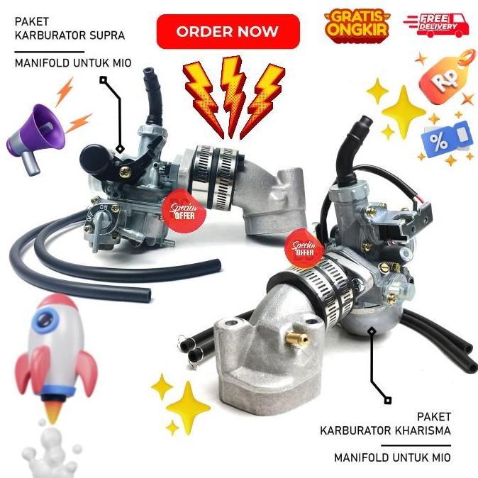 PAKET KARBU SUPRA PLUS INTAKE MANIFOLD MANIPOL MIO LAMA KARBU SUPRA ORIGINAL DAN TERPERCAYA