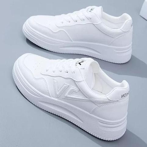 Sepatu Wanita Casual Sneakers Putih Santai Wanita Sepatu Cewek HM