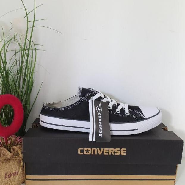 Sepatu Converse Slop / Slp On / Sneakers Selop Unisex Hitam Cewek/Cowo HT