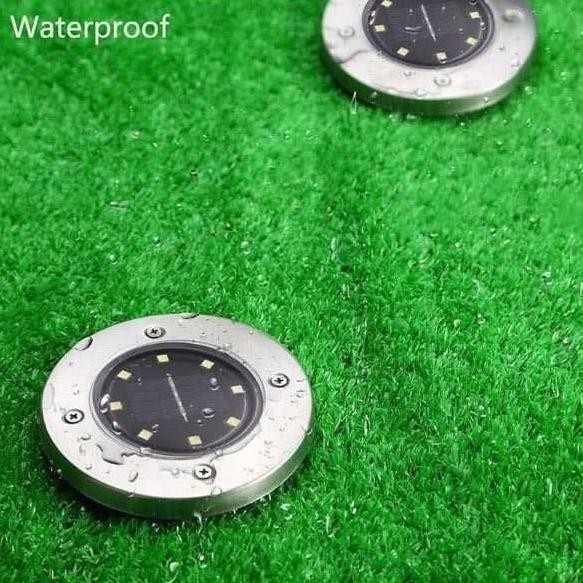 Lampu Taman Solar Tanam Tancap Pavling Bulat Tenaga Surya 8 LED