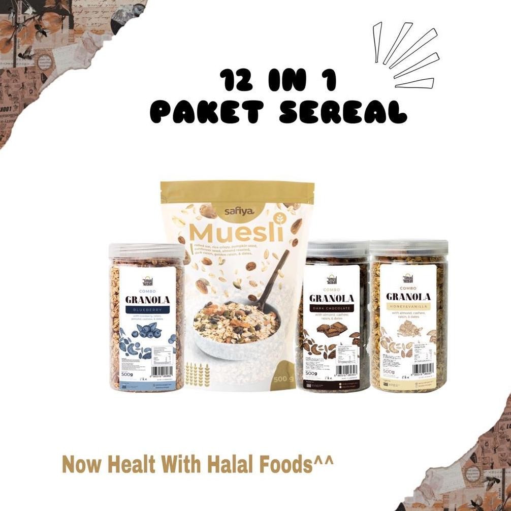 

[Sereal Paket ] Muesli Safiya + Granola Timur Tengah With Almond for Diet and Healthy