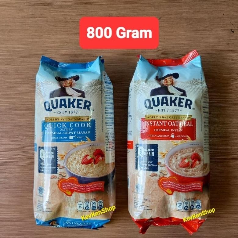 

Quaker Oat Quick Cook Biru 800 gram atau instant Merah Oatmeal Sereal 800gram BPOM