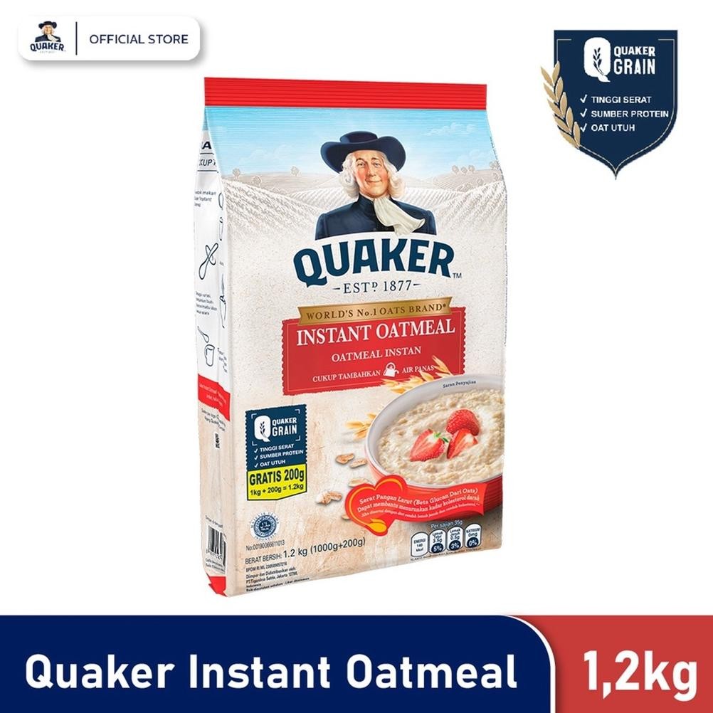 

EXP OKTOBER 2026 Quaker Oatmeal Instant 1.2kg / 1200gram / Quakers Oatmeal 1200gr /Quaker 1,2kg/1200