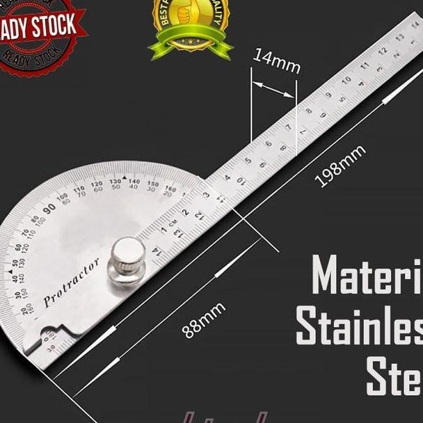 

Penggaris Busur Jangka L 180 Protractor Stainless Steel Tahan Karat