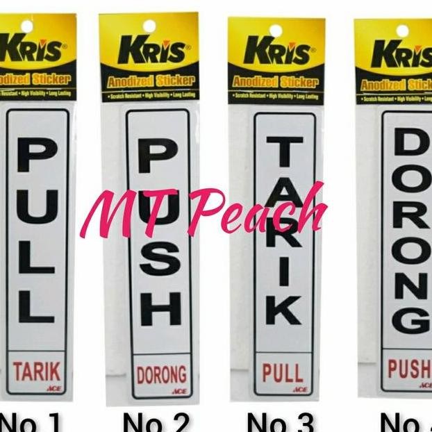

Kris Stiker Push L Pull L Tarik L Dorong Sn Label Anodized Stier