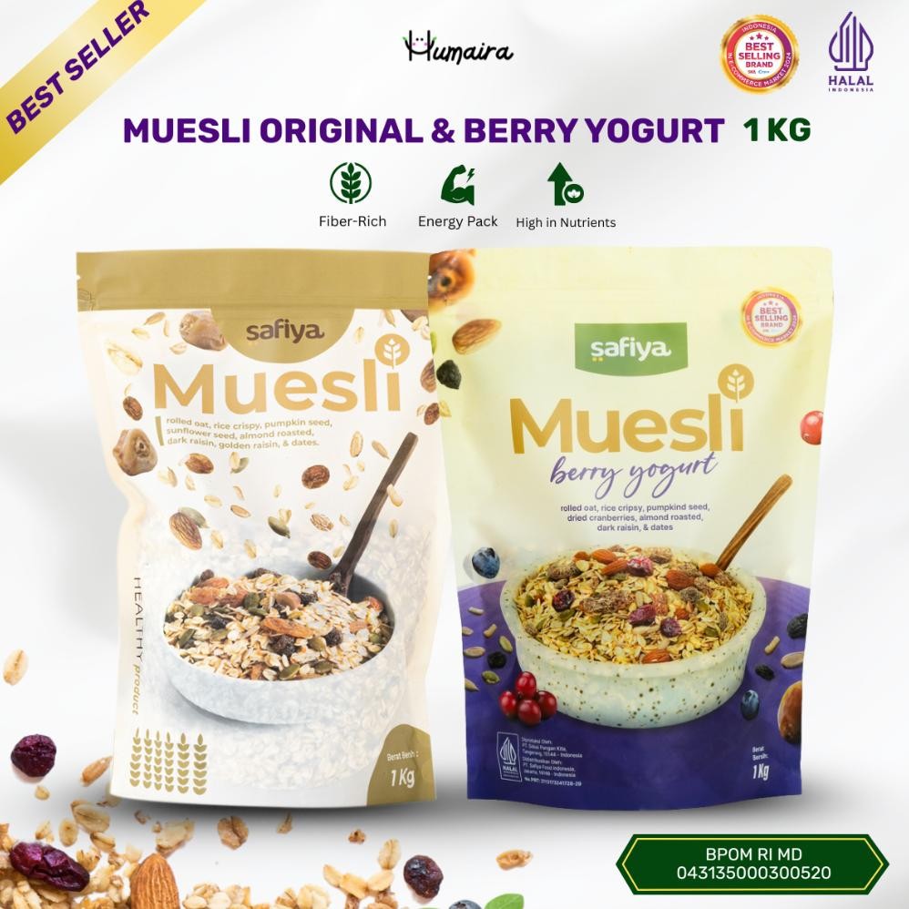 

Muesli Original 1 Kg Safiya Sereal Oatmeal Sarapan Pagi Oat Utuh