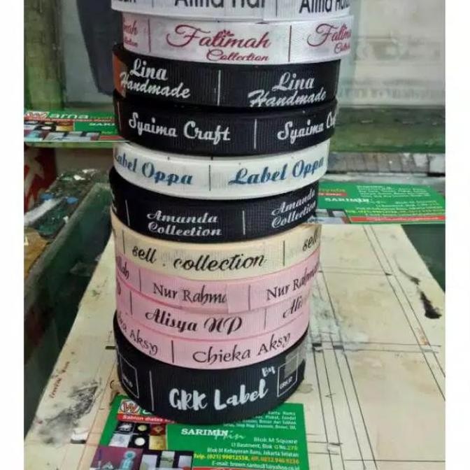

Premium Merek/lebel/pita baju bahan sarin 2cm