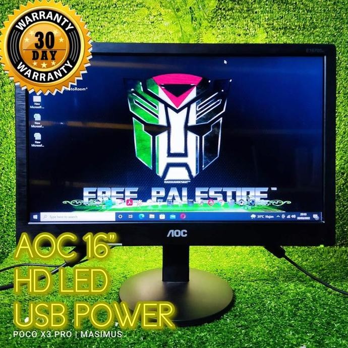 NEW LED MONITOR KOMPUTER PC AOC E1670SWU 15.6INCH WIDE ORI