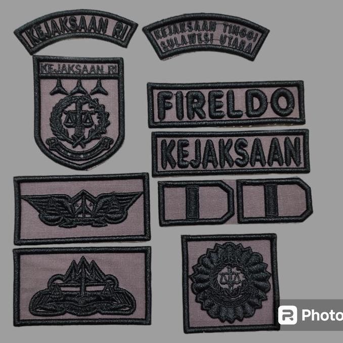 Emblem Bordir Timbul 1set pdl kejaksaan fungsi CUSTOM