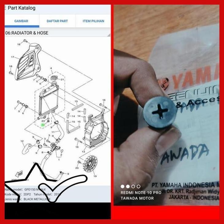 [TWM] BAUD PEMBUANGAN AIR RADIATOR YAMAHA AEROX NEW 155