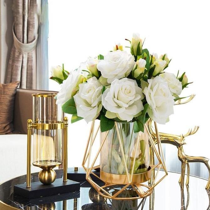 STOK SUDAH SIAPVAS BUNGA BESAR MEWAH TEMPAT BUNGA DAN HIASAN MEJA HIASAN RUANG TAMU HIASAN MEJA TAMU