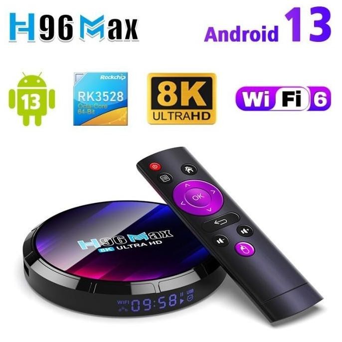 Android Tv Box H96 MAX RK3528 Android 13.0 4K RAM 4GB/64GB Wifi6 Bluetooth Wireless