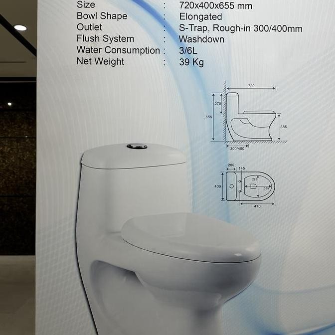 CLOSET / KLOSET / TOILET DUDUK KIA HANSA 9001 ONE PIECE