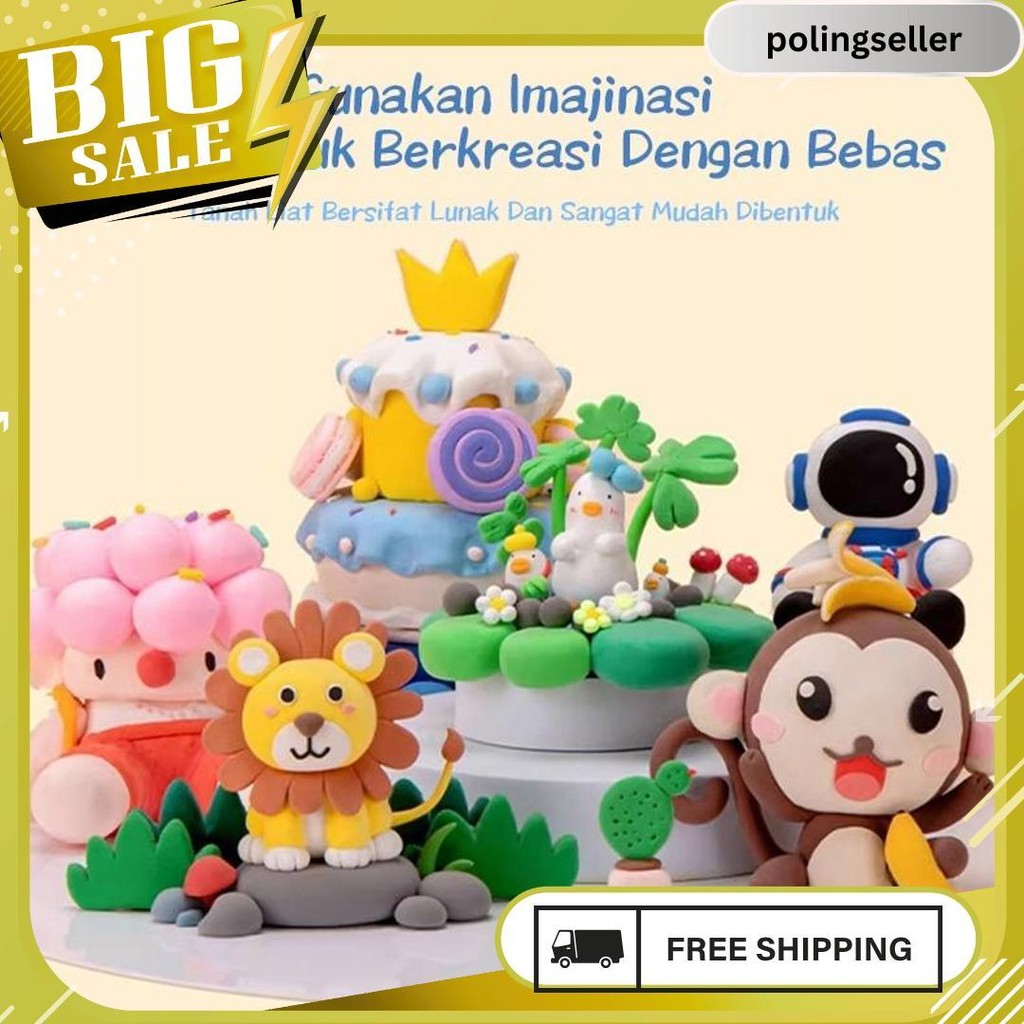 Aimilo Kotak Hadiah Mainan Clay Isi 12 Pcs Clay Warna Warni Mainan Edukasi Anak Hadiah Anak Meledak