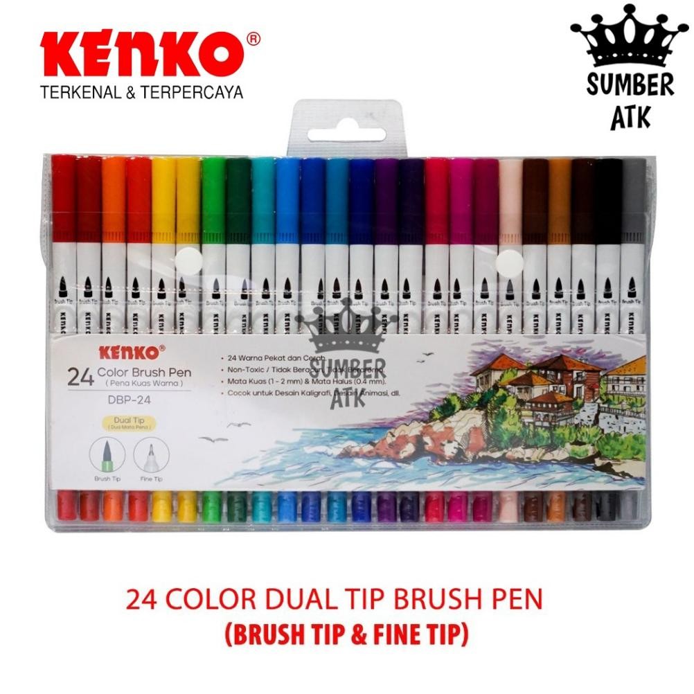 

Cuci Gudang 24 Color Brush Pen / Pena Kuas Warna Kenko Dbp-24 / 24 Warna / Color Cuci Gudang