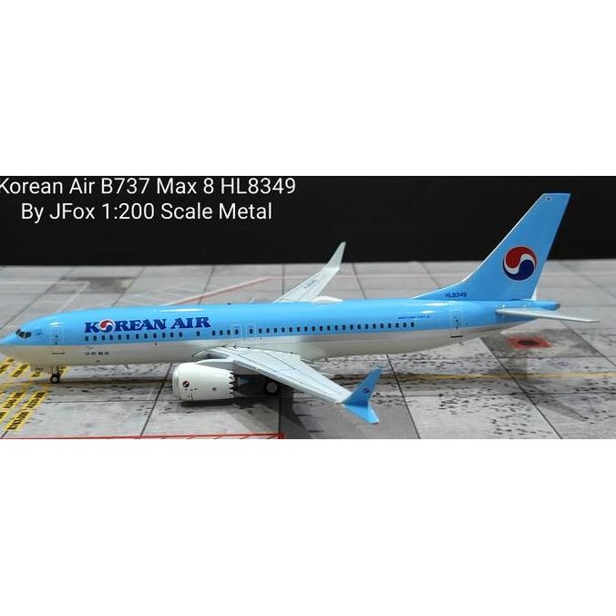 Korean Air B737 Max 8 Hl8349 By Jfox 1:200 Scale Metal