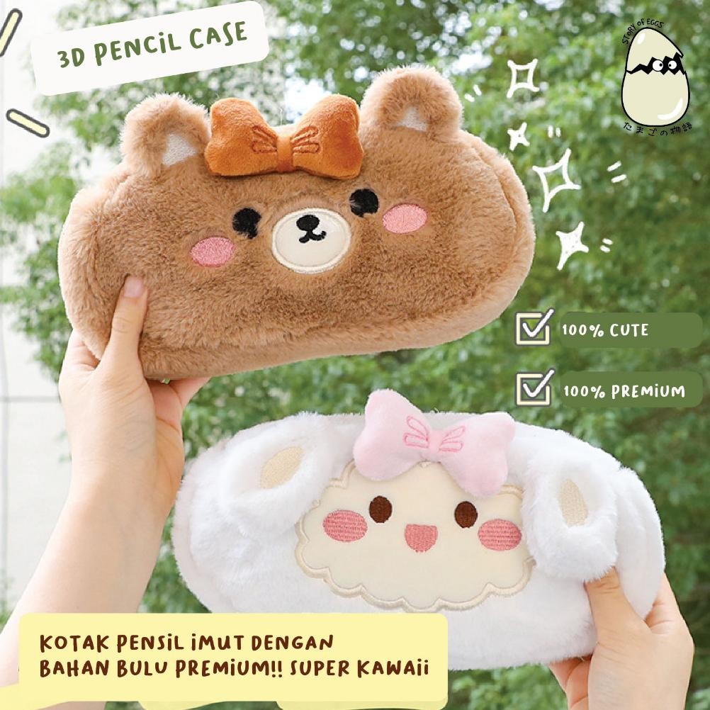 

Lij-56 Fluffy Aesthetic And Cute Pencil Case Bulu Kotak Pensil Travel Pouch Make Up Kotak Makeup Skincare Lij-56