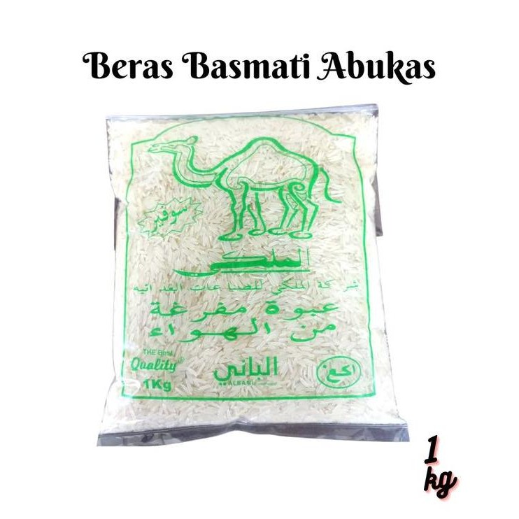

Beras Basmati Abukhas Premium Arab Saudi - Beras Nasi Kebuli plus bumbu nasi kebuli Putih Cokelat LA