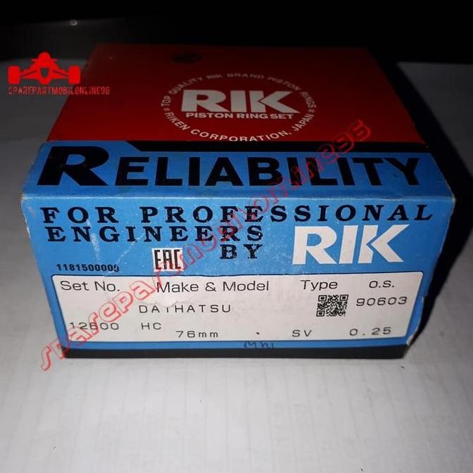 Ring Piston / Seker Daihatsu Zebra S89 Feroza Taruna RIK