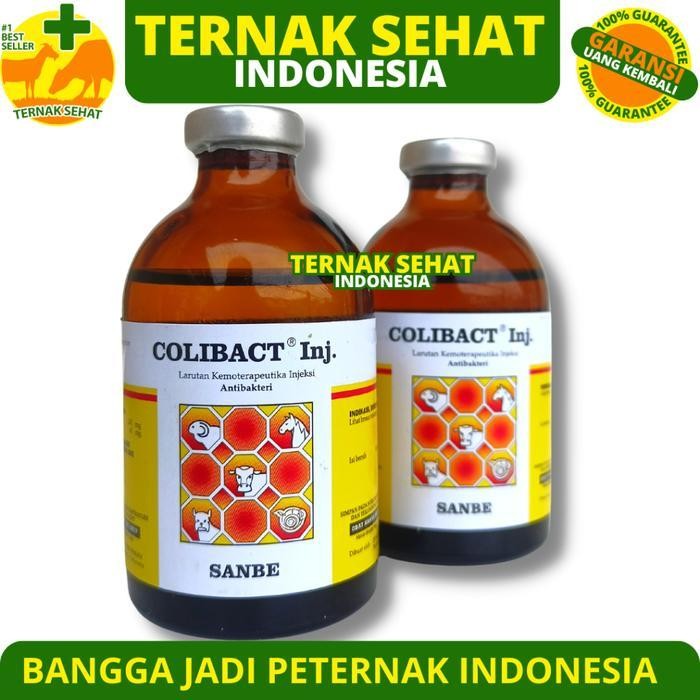 Colibact Injeksi 50Ml Colibact Inj 100Ml Sanbe - Obat Antibiotik Hewan Mencret Diare Sapi Kambing Do
