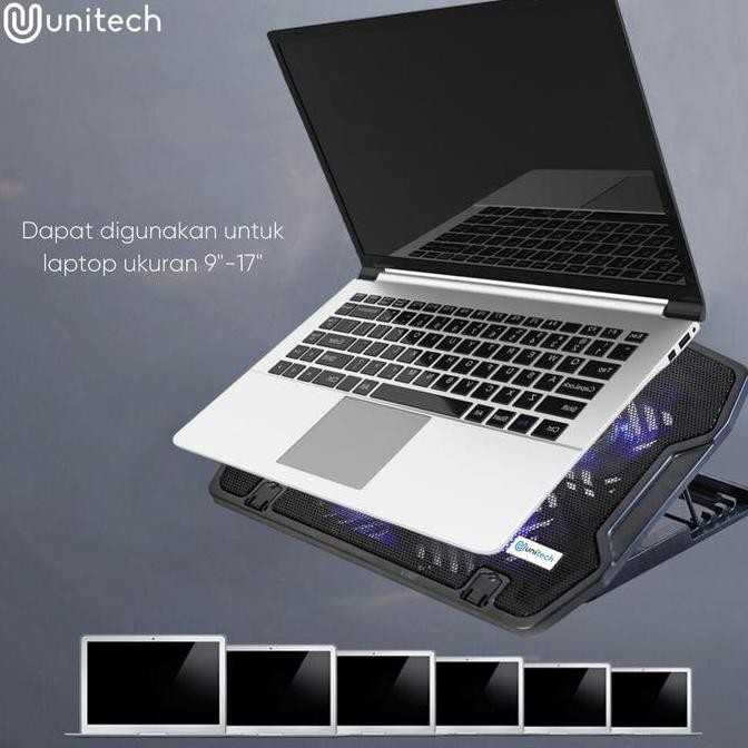 Unitech Cooler Cooling Pad Laptop 4 Fan Super Kencang F4