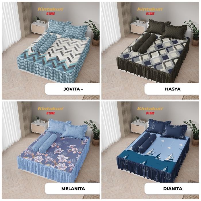 BEST SELLER Kintakun Sprei D'Luxe Rumbai King New Extra Edition Size Edition Uk. 180x200 cm Tinggi