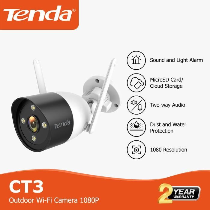 Tenda CT3 1080P Outdoor Wi-Fi Camera Wifi Jam Wireless Kamera Cctv Kamera Wireless Jam Wifi Cctv
