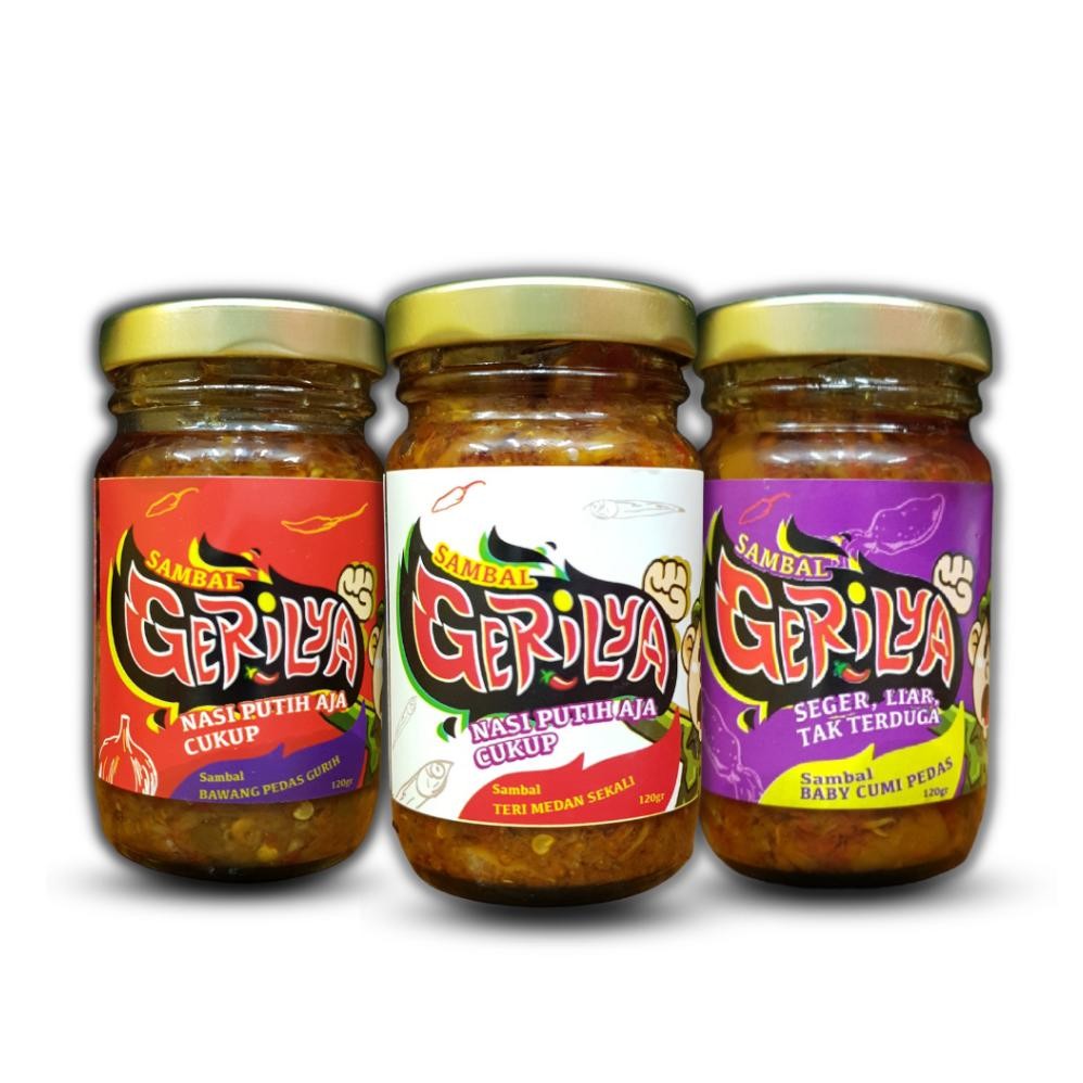 

GERILYA - Paket "TerCuBa" (Sambal Teri Medan Sekali, Sambal Cumi Nagih, Sambal Bawang Gurih)