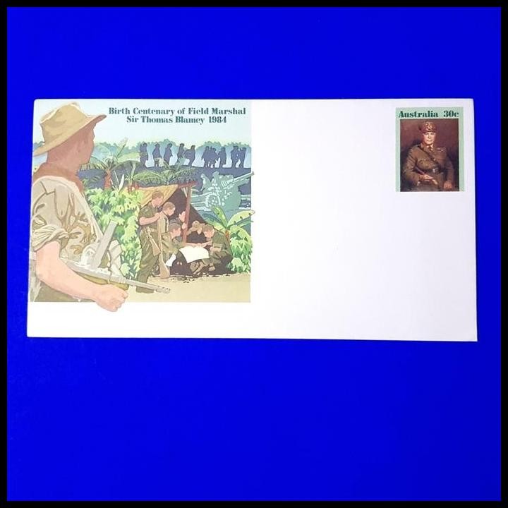 

GRATIS ONGKIR PRANGKO/SAMPUL AUSTRALIA. BIRTH CENTENARY OF FIELD MASHAL SIR THOMAS