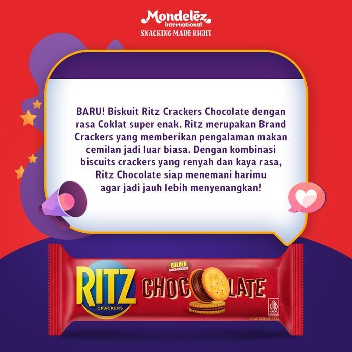 

Cri Ritz Crackers Chocolate Biskuit Cokelat 91 Gr - 5 Pcs