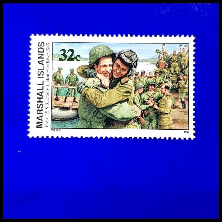 

TERMURAH PRANGKO PERANG DUNIA II, U.S./U.S.S.R. TROOPS LINK AT ELBE RIVER 1945 !!!!!!