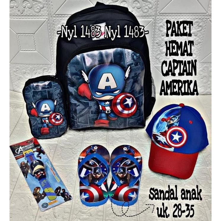 

Spesial Tas Ransel Anak Sekolah Tas Ransel Captain Amerika Tas Punggung Anak Laki Laki Tas Punggung