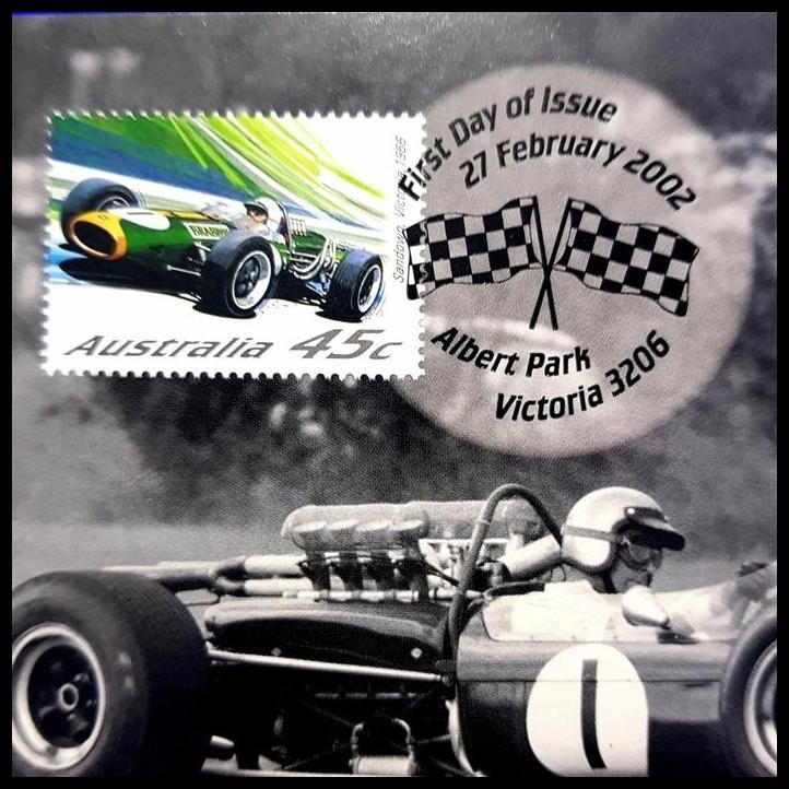 

GRATIS ONGKIR PRANGKO AUSTRALIA POSTCARD. BALAP MOBIL ~ REPCO-BRABHAM, 1967 !!!!