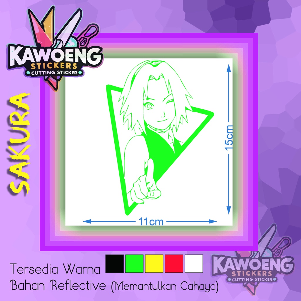 

Stiker Cutting Sakura Haruno Naruto Reflective – 15x11cm Bisa Ukuran Custom