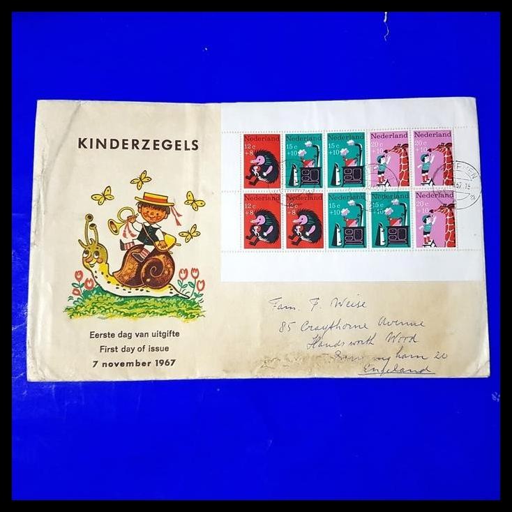 

DISKON PRANGKO BELANDA. FDC SS TEMA ANAK-ANAK/KINDERZEGELS 7 NOVEMBER 1967 !!!