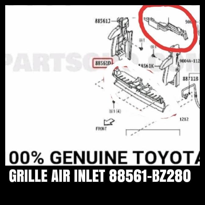 TERBARU PLASTIK SAMPING RADIATOR BAGIAN ATAS AVANZA 2019 ORI 88561-BZ280 #MOON 