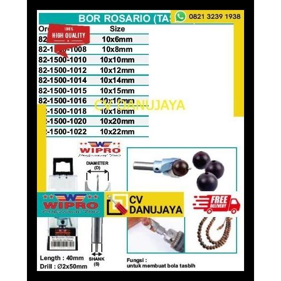 TERMURAH MATA BOR TASBIH SIZE 10 X 8MM WIPRO 