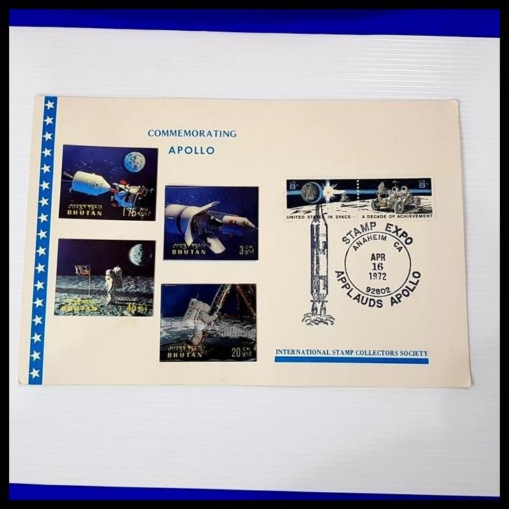 

GRATIS ONGKIR PRANGKO COMMEMORATING APOLLO. FOLDER PRANGKO HOLOGRAM BHUTAN & AMERIKA
