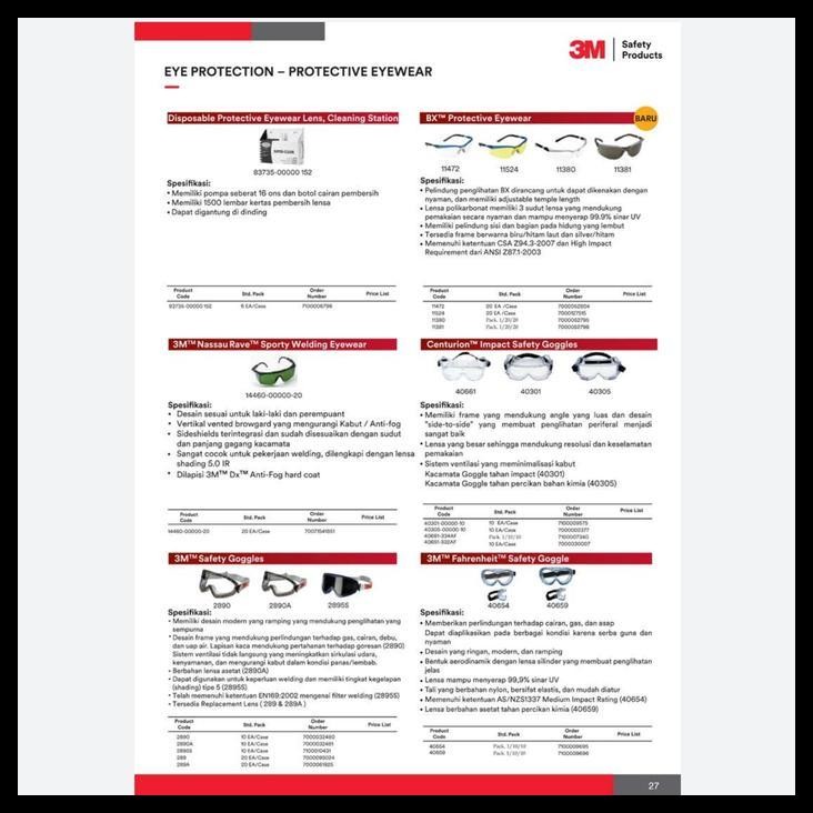 TERMURAH 3M - 40659-00000-10DP FAHRENHEIT SAFETY GOGGLE