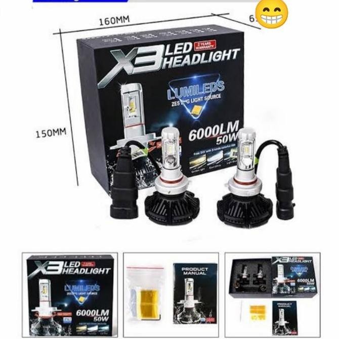 Lampu Depan Mobil All New Ertiga 2018 Led X3 H11 H4 Universal