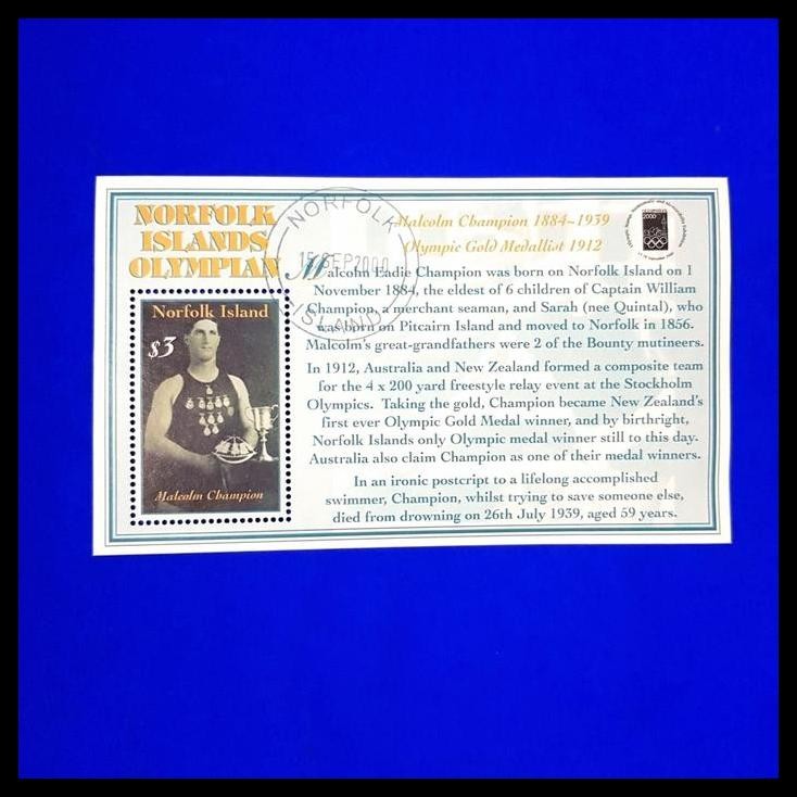 

TERBARU PRANGKO NORFOLK ISLANDS OLYMPIAN ~ OLYMPIC GOLD MEDALLIST 1912. $3 !!!!