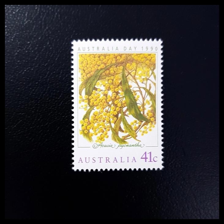 

DISKON PRANGKO TEMA BUNGA ACACIA PYCNANTHA ~ SERI AUSTRALIA DAY 1990. MNH !!