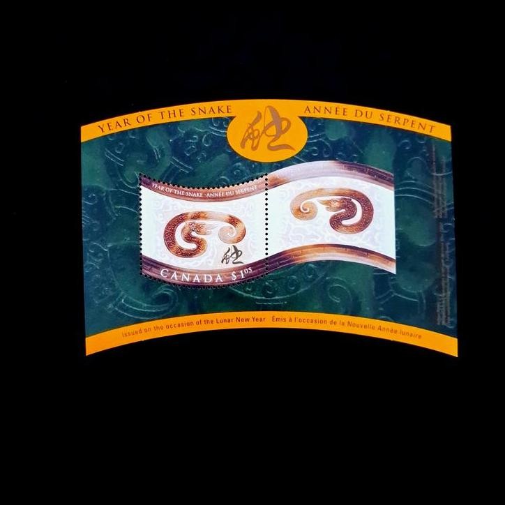 

BEST DEAL PRANGKO SHIO ULAR. YEAR OF THE SNAKE ANNE DU SERPENT. SOUVENIR SHEET (SS) DARI CANADA 2001.01.05 !!!!!