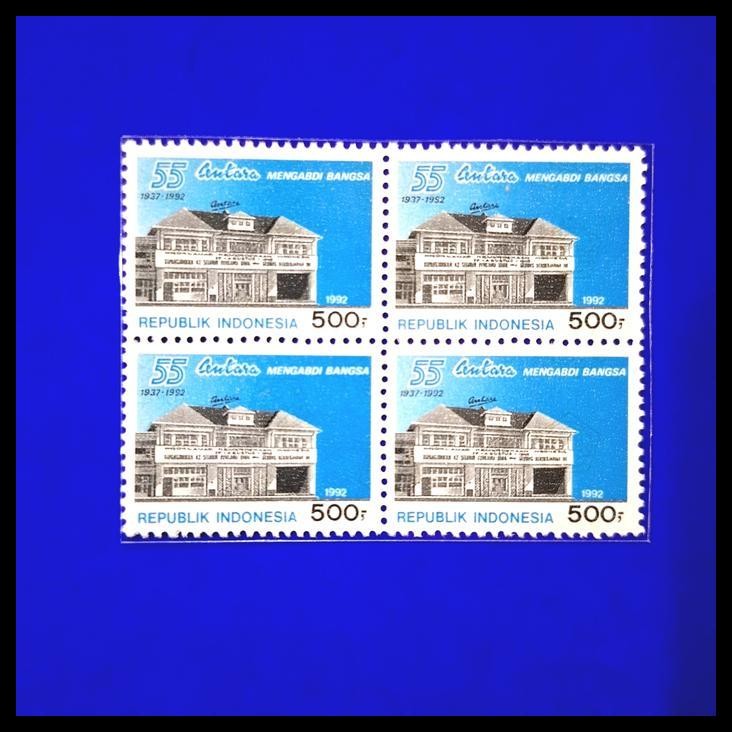 

HOT DEAL PRANGKO INDONESIA. GEDUNG KANTOR BERITA ANTARA 55 TAHUN ANTARA MENGABDI BANGSA 1937-1992. BLOK-4