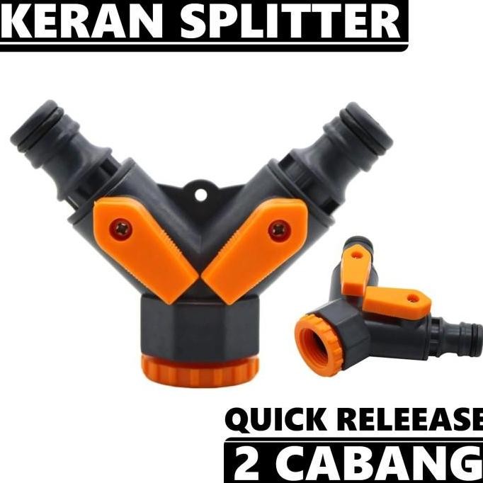 Keran Pencabangan Splitter Y 2 Cabang Konektor Quick Release Air