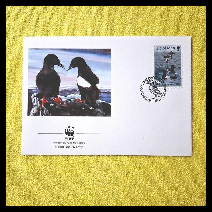 

GRATIS ONGKIR PRANGKO WWF (WORLD WIDE FUND FOR NATURE) BURUNG .CORMORANT. FDC DARI ISLE OF MAN !!!!!